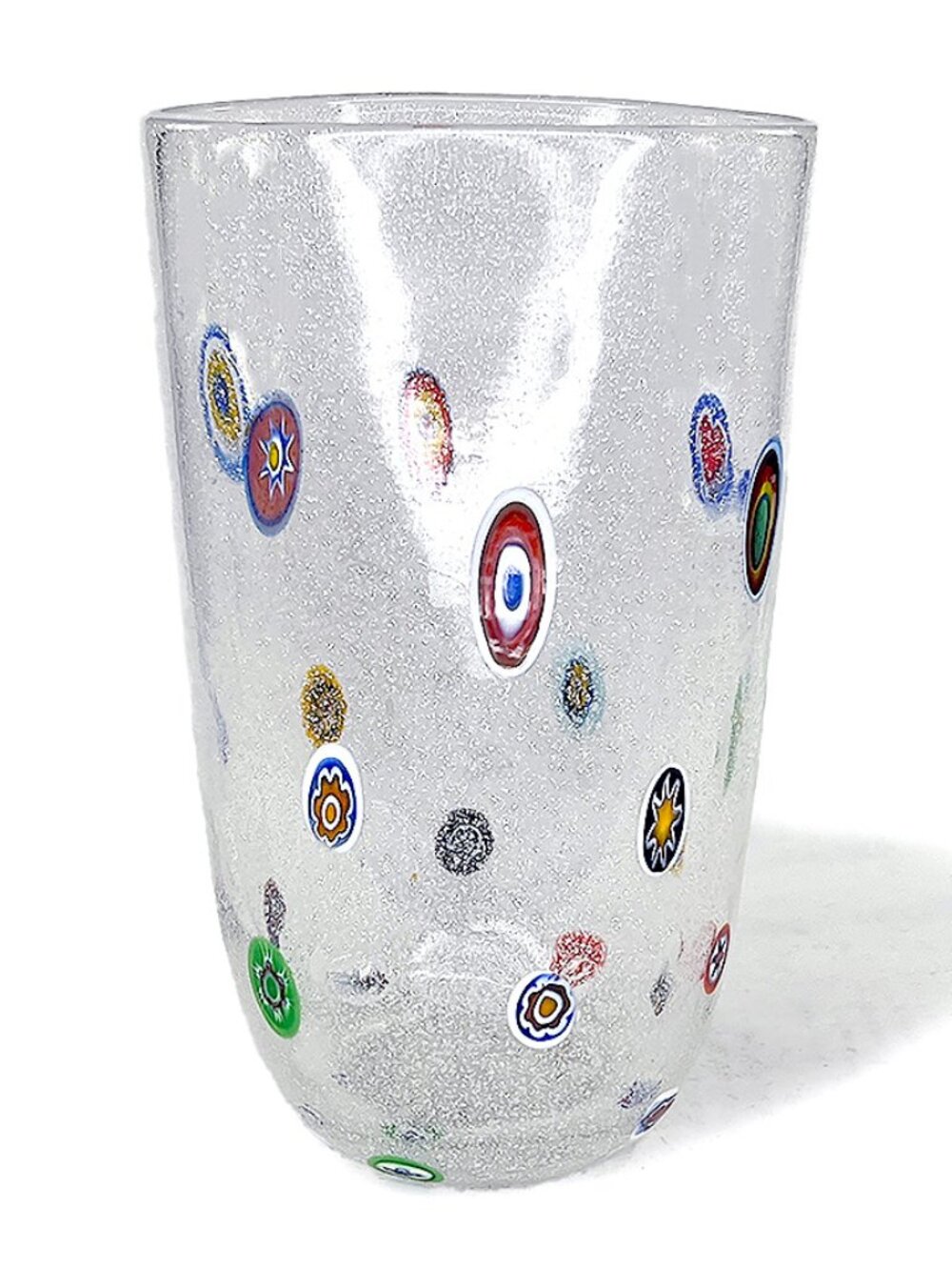 Vintage Murano Millefiori Art Glass Vase, Gambaro & Poggi, Signed Label 022